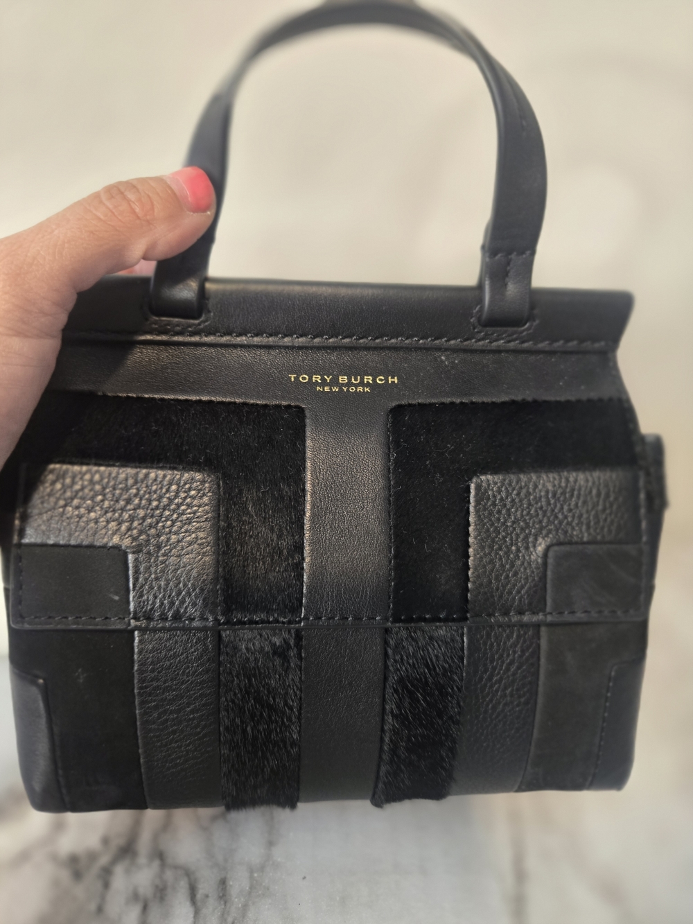 Tory Burch Black Leather Top-Handle Crossbody Bag - Picture 2 of 6